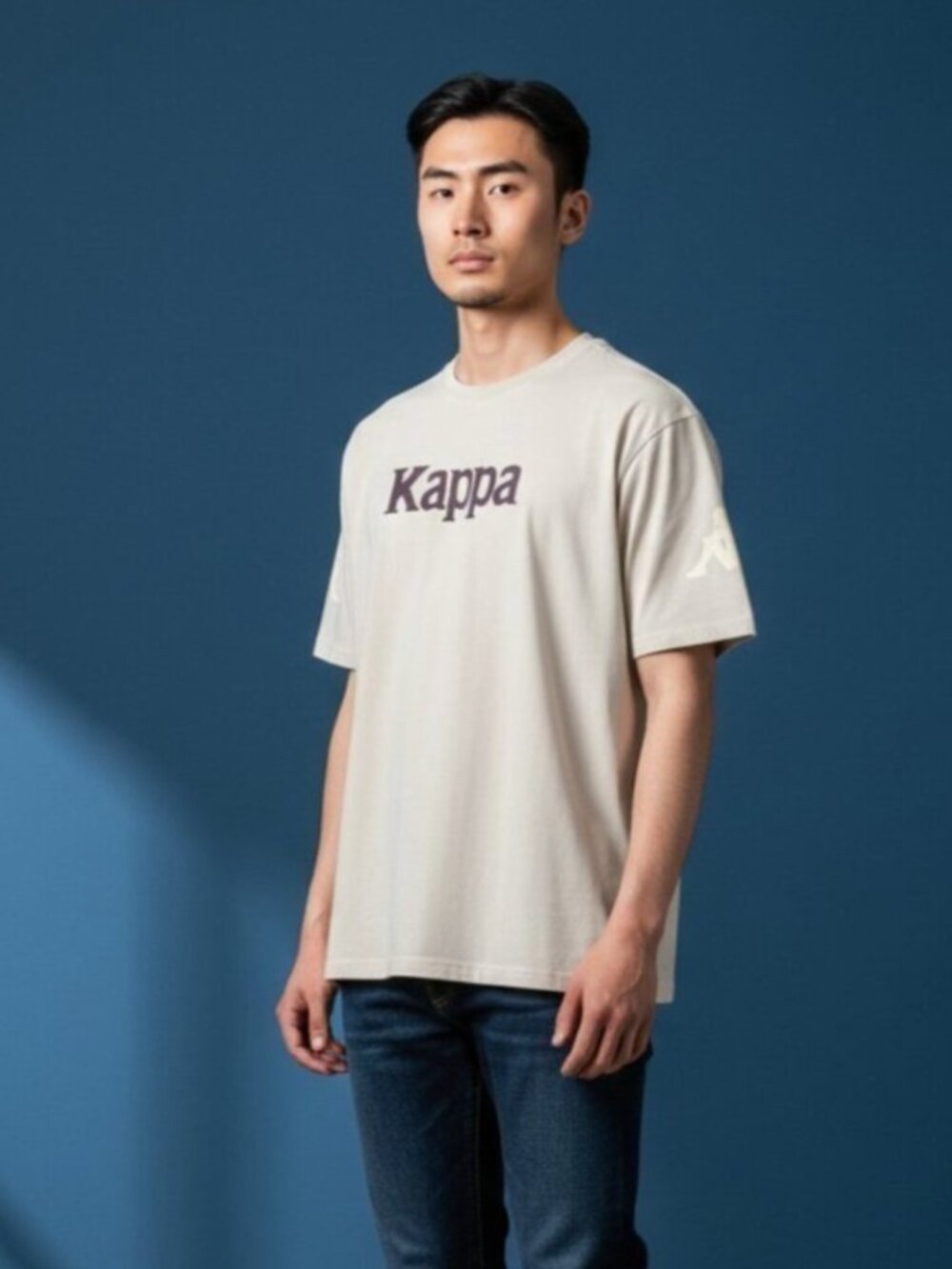 Kappa Light Gray Omini Logo Graphic T Shirt M Unisex Short Sleeve Streetwear